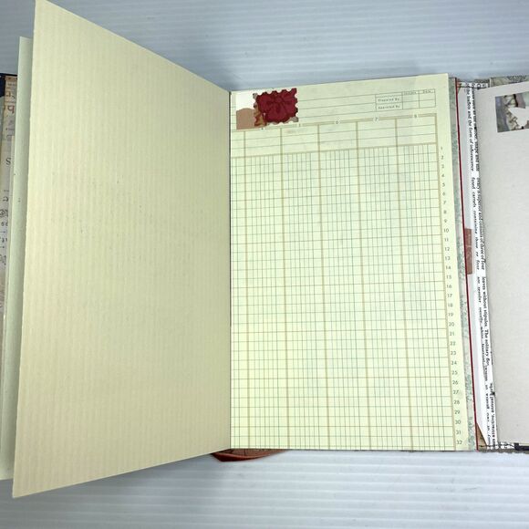 Junk Journal  Folio Waterfall Pages Altered Paper Sampler Booklet Fabric Cover - Picture 16 of 16